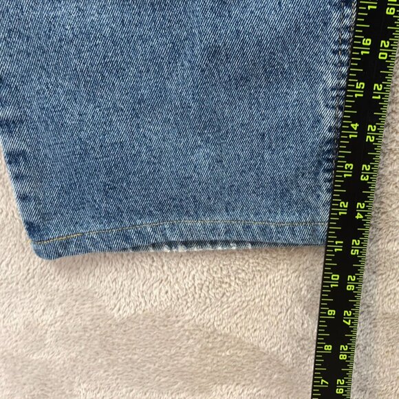 Full Blue Mens Jeans 38x30 Relaxed Fit Straight Leg Blue Denim Cotton Casual - Picture 6 of 16